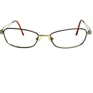 Tura‎ MOD.R208 Brown Metal Gold Round Eyeglasses Frames 50-17-130 19576